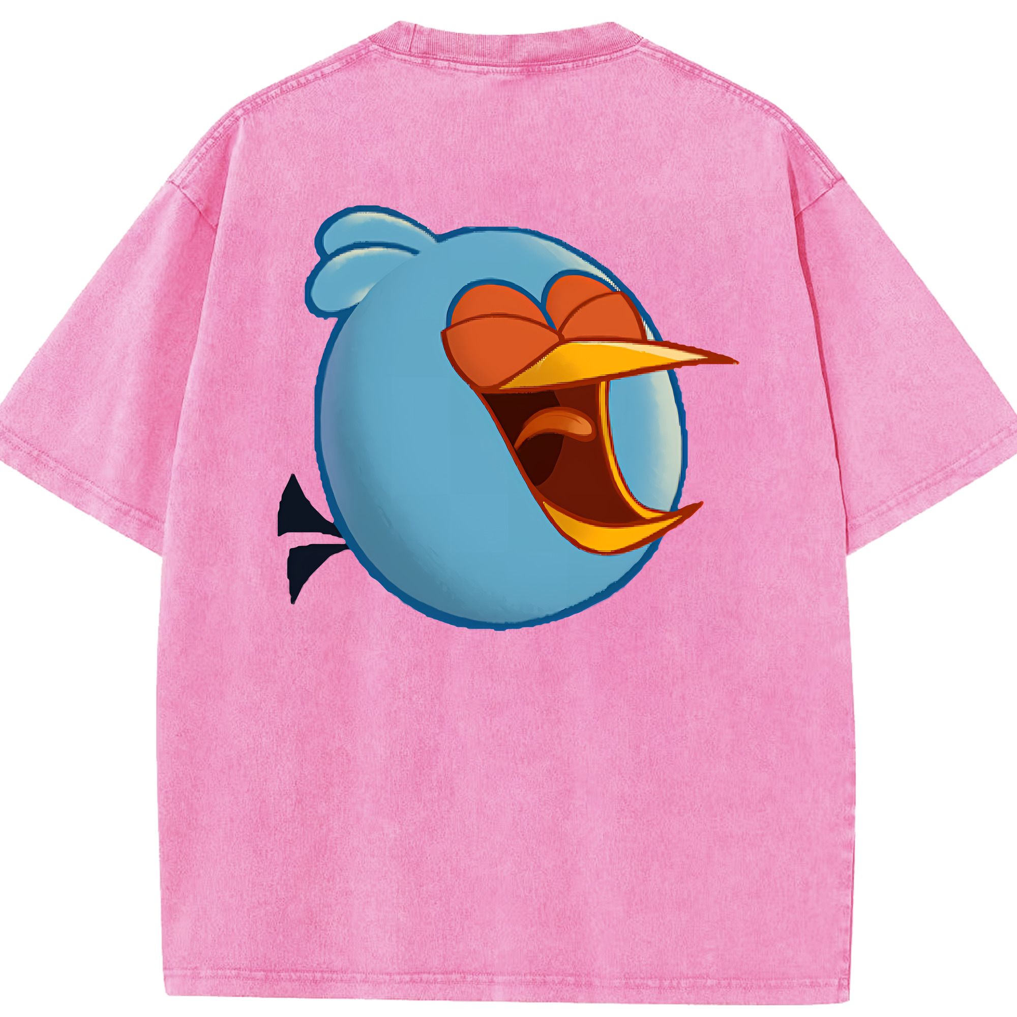（画像用） Angry Birds アングリーバード 綿100% ヴィンテージ風 半袖Tシャツ（背面プリント）